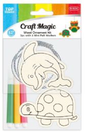 24 Pieces Wooden Ornament Kit W Felt Markers - Craft Kits