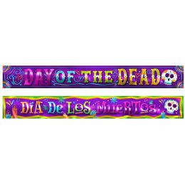 12 pieces Day Of The Dead Metallic Banner Set - Party Banners