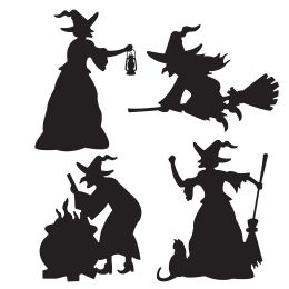 12 pieces Witch Silhouettes - Halloween