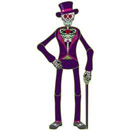 12 pieces Jointed Day Of The Dead Male Skeleton - Halloween
