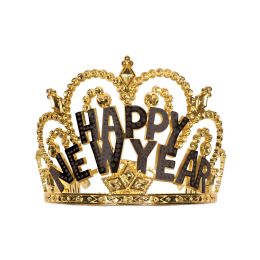 12 pieces Plastic Happy New Year Tiara - Party Hats & Tiara