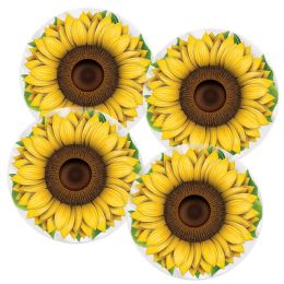 12 pieces Plastic Sunflower Placemats - Party Paper Goods