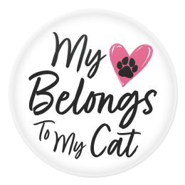 6 pieces My Heart Belongs To My Cat Button - Bows & Ribbons