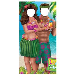 4 pieces Luau Couple Photo Prop StanD-up - Hanging Decorations & Cut Out