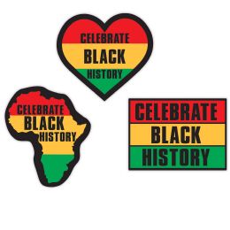 12 pieces Celebrate Black History Cutouts - Hanging Decorations & Cut Out