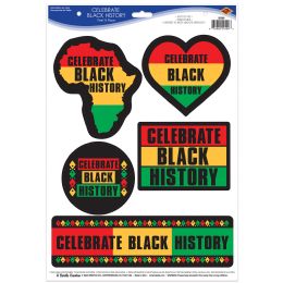 12 pieces Celebrate Black History Peel 'n Place - Hanging Decorations & Cut Out