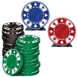 Casino Poker Chips StanD-Ups - Photo Prop Accessories & Door Cover