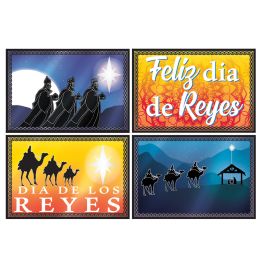 12 pieces Foil Three Kings Day Cutouts - Hanging Decorations & Cut Out
