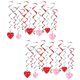6 pieces Valentine's Day Heart Whirls - Valentine Decorations