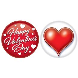 12 pieces Valentine's Day Buttons - Valentine Decorations