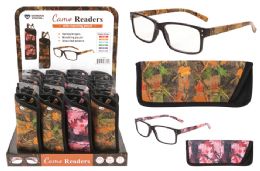 48 Pieces Reading Glasses With Pouch Camo - Reading Glasses
