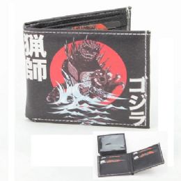 6 Pieces Vegan Leather Wallet [bifold] Godzilla Anime - Leather Wallets