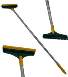 24 Pieces 2in1 Floor Brush Scrubber W Long Handle - Brushes