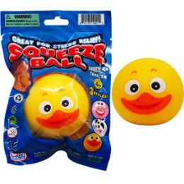 2.40" Squeeze Balls In Pegable Pouch Bag, 3 Assrt Styles