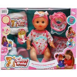 6 pieces 12" Baby Doll W/ Sound & Accss In Try Me Window Box - Dolls