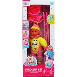 6 pieces 13" Soft Doll W/ Ic Sound & 23.25" Plastic Stroller In Box - Dolls