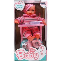6 pieces 12" Baby Doll W/ Sound & 12" Crib & Accss In Window Box - Dolls