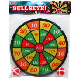 48 Wholesale Dart Board W/ 4pc Touch Closure Dart/ball In Pp Bag W/header