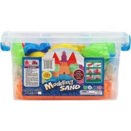 12 pieces 12pc Molding Sand Play Set In 8" Plastic Container - Clay & Play Dough