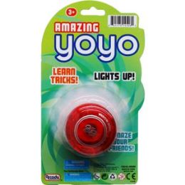 96 pieces 2.5" B/o Lightup Amazing Yoyo On Blister Card, 4 Assrt Clrs - Light Up Toys