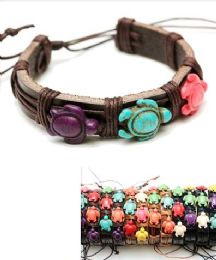 24 of Wholesale Faux Leather Turtle Bracelet