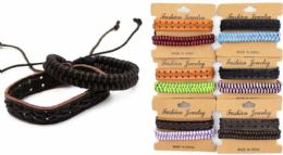 24 Pieces Wholesale Faux Leather Bracelet - Bracelets