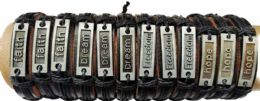 24 Pieces Wholesale Faux Leather Bracelet - Bracelets