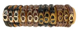 24 Pieces Wholesale Faux Leather Handcuff Style Bracelet - Bracelets