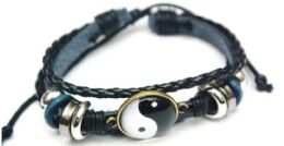 24 Pieces Wholesale Ying Yang Multi Leather Bracelet - Bracelets