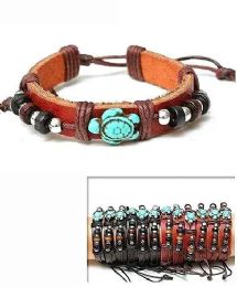 24 Pieces Wholesale Turtle Leather Bracelet (black/brown) - Bracelets