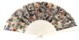 24 of Wholesale Money Dollar Style Hand Fan