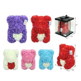 12 Pieces Valentine Bear With Heart - Artificial Flowers