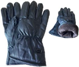 24 Pairs Wholesale Faux Leather Man Winter Gloves - Leather Gloves