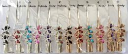 24 Pieces Wholesale Large size Metal Hair Clamp Rhinestone Flower Design - Hair Accessories