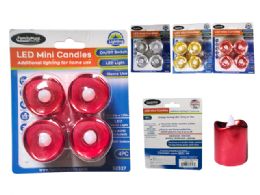 96 Pieces 4-Piece Led Mini Candles - Candles & Accessories