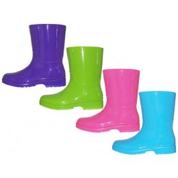 24 Pairs Children's Rain Boots (Asst. *Hot Pink, Blue, Purple & Lt. Green) - Girls Boots