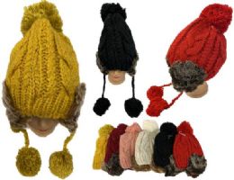 24 Pieces Wholesale Lady/woman Pompom Winter Hat - Winter Beanie Hats