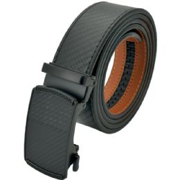 12 pieces Carbon Black Ratchet Belts - No Hole Adjustable Slide Belts - Unisex Fashion Belts