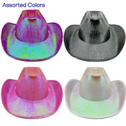 12 pieces Glitter Sparkling Party Cowboy Hats - Assorted Colors - Cowboy & Boonie Hat