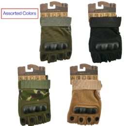 12 pieces Tactical Motorcycle Fingerless Gloves with Hard Knuckle for Men and Women - Outdoor Recreation
