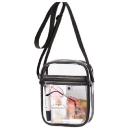 12 pieces Clear Crossbody Purse - Transparent Makeup Bags - Cosmetic Cases
