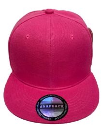 24 Pieces Wholesale Hot Pink Color Snapback Baseball Cap/hat - Baseball Caps & Snap Backs