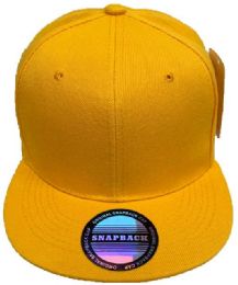 24 Pieces Wholesale Snapback Baseball Cap/hat Yellow Color - Baseball Caps & Snap Backs