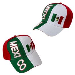 24 Pieces Tricolor World Flag Of Mexico Baseball Hat - Baseball Caps & Snap Backs