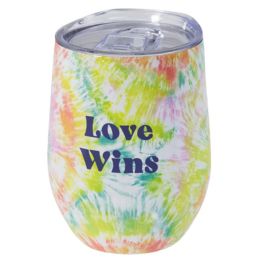 24 pieces Wine Chill Tumbler W/lid 12oz Love Wins Stainless Steel - Drinking Water Bottle