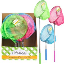 24 pieces Butterfly/garden Net W/extend Handle 3asst In 24pc Pdq/ht 14.75in To 34in Net SizE-7.87in - Garden Tools