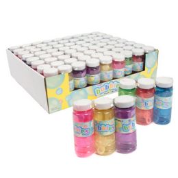 24 of Bubbles 3pk 4oz Translucent Ast Color Bottles In 24pc Tray Pdq Shrink W/color Label