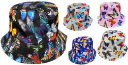 24 of Wholesale Kids Size Butterfly Bucket Hat