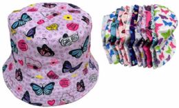 24 of Wholesale Kids/children Butterfly Bucket Hat