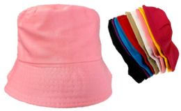 24 of Wholesale Solid Color Kids/children Bucket Hat
